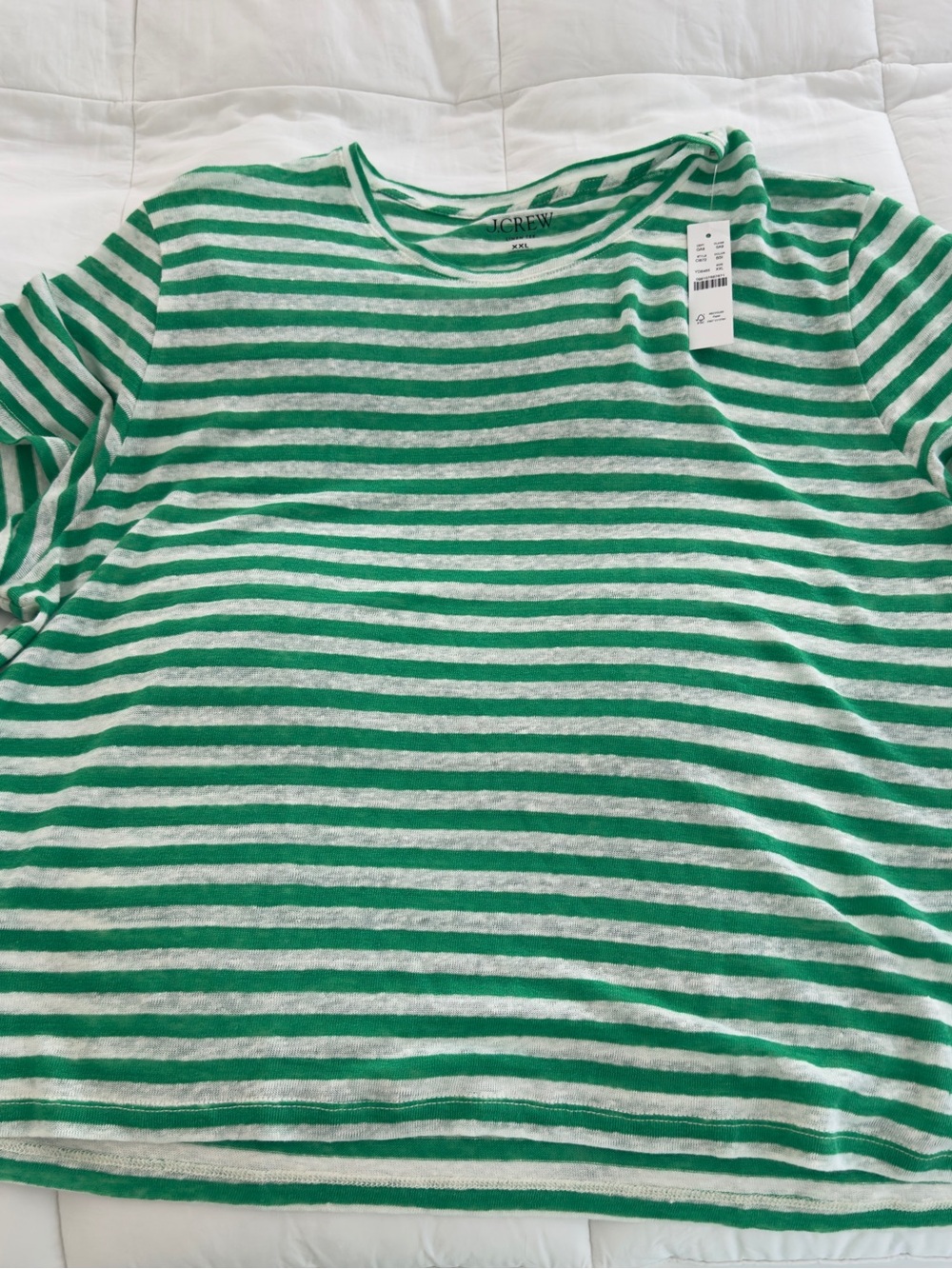 J. Crew women’s Green & White Striped Tee
